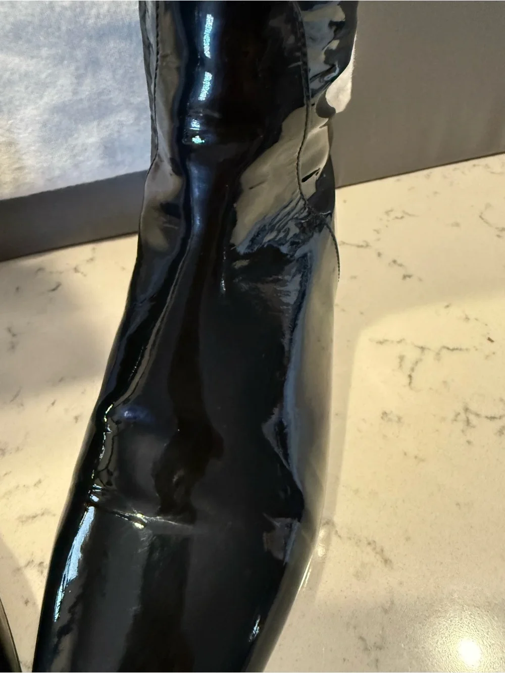 Dior Black Patent Leather Over-the-Knee Boots